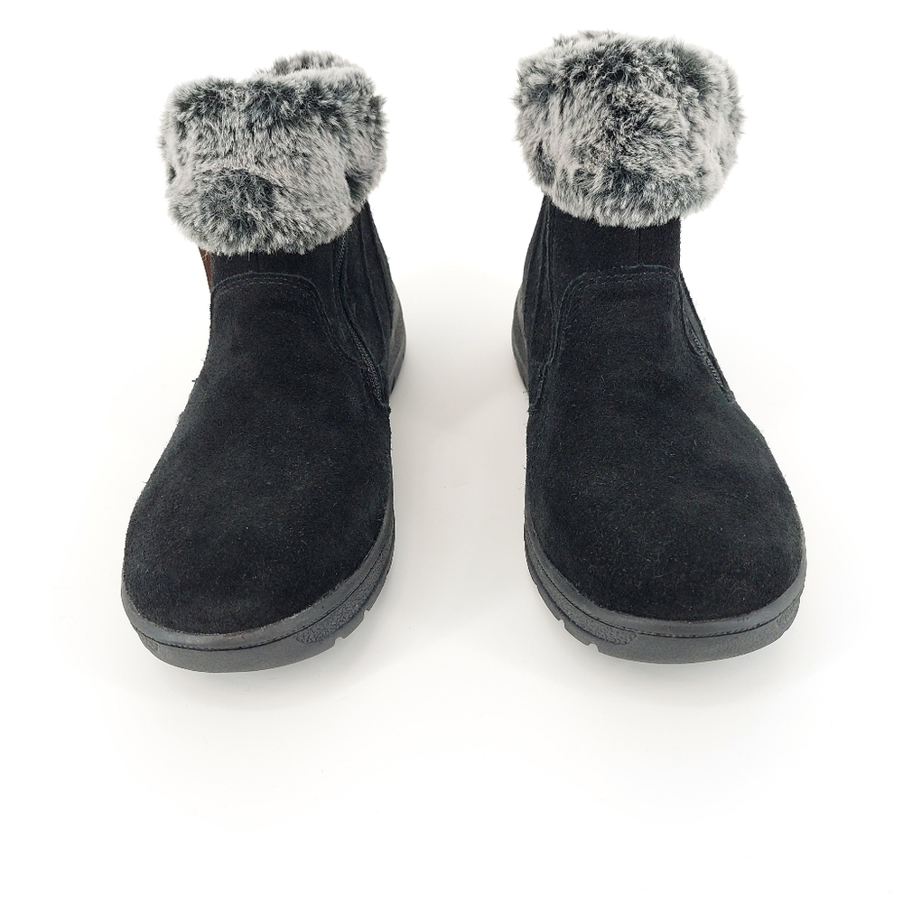Khombu Jessica Black Leather Booties, Sz 10M - Picture 2 of 9